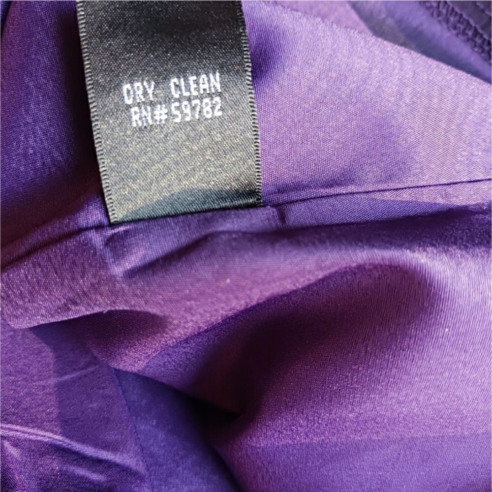 Tailored Sheath Dress Knee Length Cinched Pleated Sleeveless Lined Purple Size 6 - Picture 8 of 14